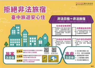 拒絕非法旅宿,臺中旅遊安心住