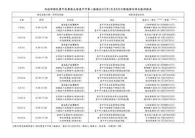 8095102移民署臺中市第二服務站115年1至6月行動服務列車出勤時程表page0001